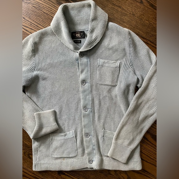 RRL shawl collar cardigan light blue - Picture 7 of 8